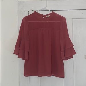 Reddish pink blouse